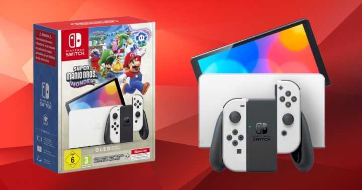 Konsola Nintendo Switch OLED + Super Mario Bros. Wonder + 12 mies. NSO za 1499 zł w Empiku