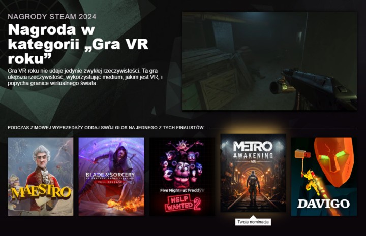 Poznaliśmy nominacje do Nagród Steam 2024. Głosowanie rozpocznie się wraz z Winter Sale!