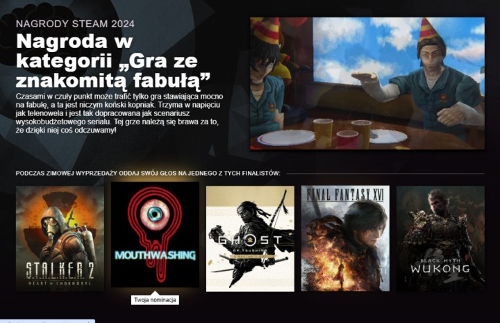 Poznaliśmy nominacje do Nagród Steam 2024. Głosowanie rozpocznie się wraz z Winter Sale!