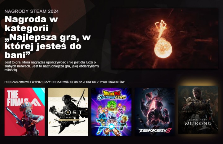 Poznaliśmy nominacje do Nagród Steam 2024. Głosowanie rozpocznie się wraz z Winter Sale!
