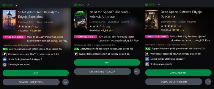 Promocje _Tylko dla Ciebie_ w Xbox Store. Star Wars Jedi Ocalały za 44,99 zł (aż 90% zniżki)!