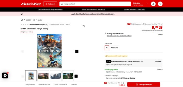 Pudełkowe Immortals Fenyx Rising na PC za 9,99 zł w Media Markt. W tej cenie grzech nie kupić!