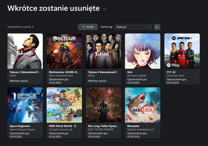 Aż 9 gier opuści Xbox Game Pass w marcu. Wśród nich dwie gry z serii Yakuza, Blotgun i GRIS!