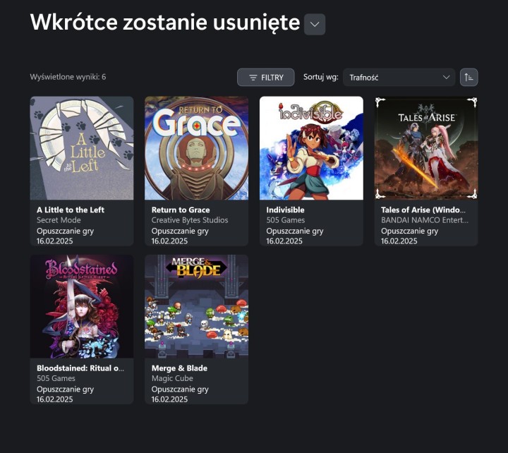 Gry opuszczające Xbox Game Pass w lutym 2025 roku