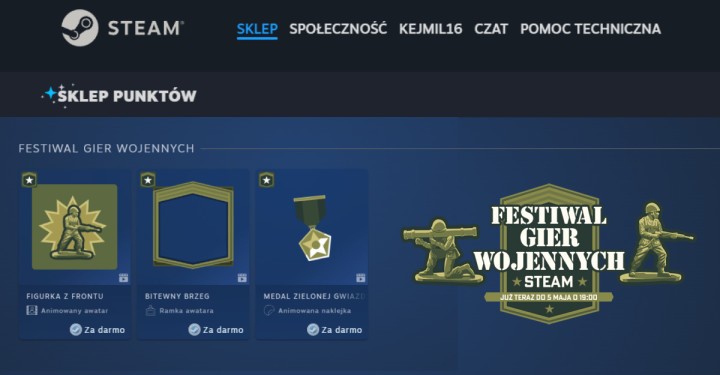 Wojenny kamuflaż dla profilu Steam! Nowy zestaw cyfrowych bonusów za darmo w Sklepie Punktów