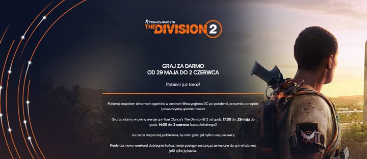 Zagraj w Tom Clancy's The Division 2 za darmo. Darmowy weekend na PC oraz konsolach!