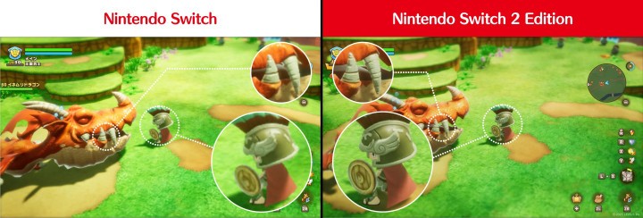 Porównanie grafiki Fantasy Life i: The Girl Who Steals Time na Nintendo Switch 1 i 2