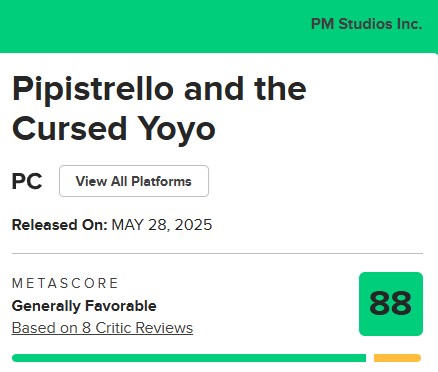 Recenzje Pipistrello and the Cursed Yoyo na Metacritic