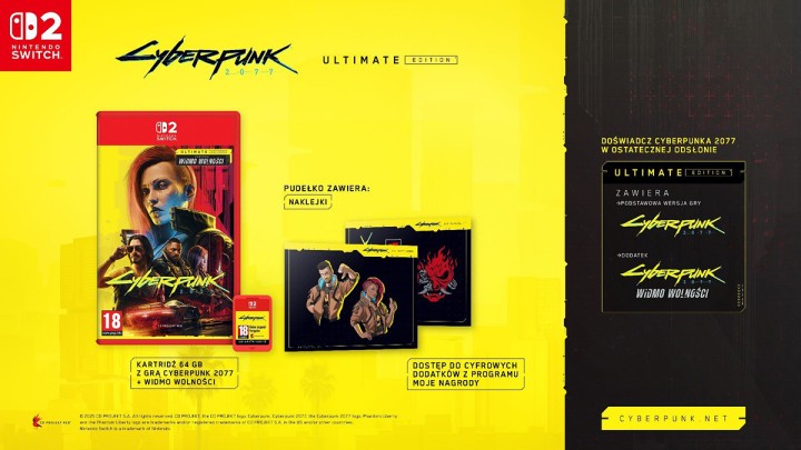 Cyberpunk 2077 Ultimate Edition na Nintendo Switch 2 za 279 zł (możliwe 254 zł) w Gamefinity