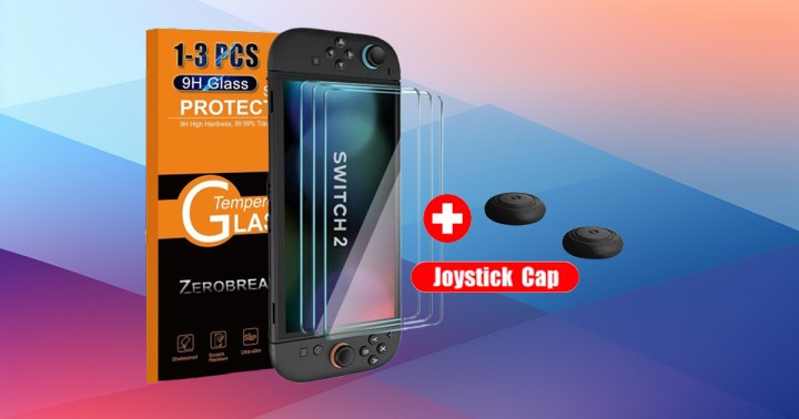 Zestaw szkieł hartowanych (3x 9H) do Nintendo Switch 2 + nakładki za 19 zł w Aliexpress