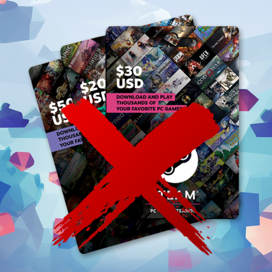 Valve wycofuje fizyczne karty podarunkowe Steam ze sklepów. Powodem są oszuści