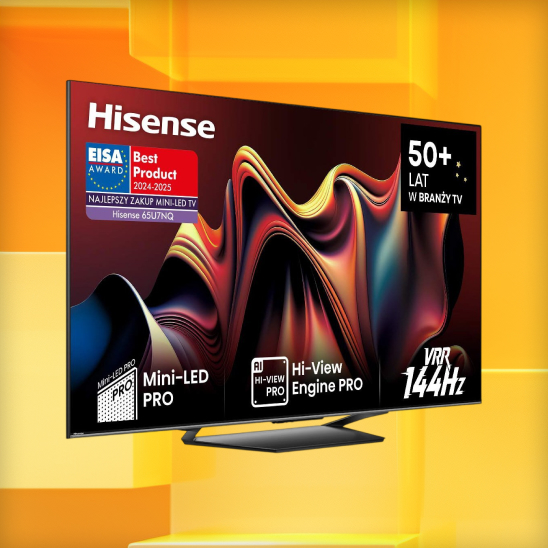 Telewizor Hisense 65U7NQ MiniLED 144 Hz HDMI 2.1 za 2999 zł (499,99 zł taniej) w Media Expert