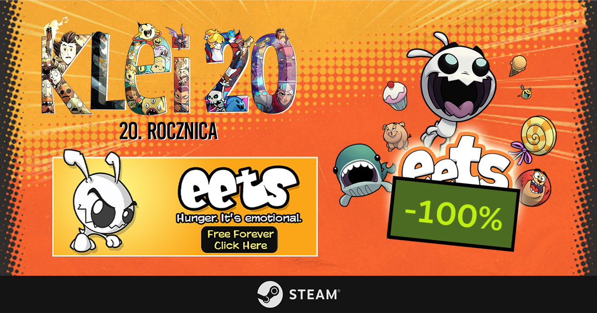 Świętuj 20. urodziny studia Klei Entertainment i odbierz grę Eets za darmo na Steam!