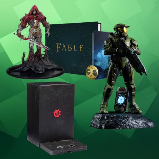 Kolekcjonerki Fable, Gears of War: E-Day i Halo: Campaign Evolved w Xbox Game Studios Store. Ceny rozpoczynają się od 867 zł